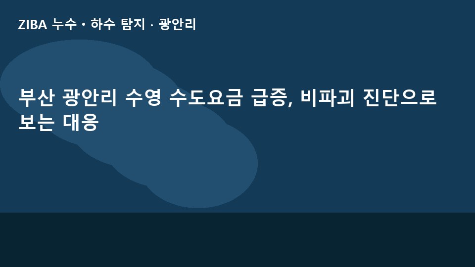 부산 광안리 수영 수도요금 급증, 비파괴 진단으로 보는 대응
