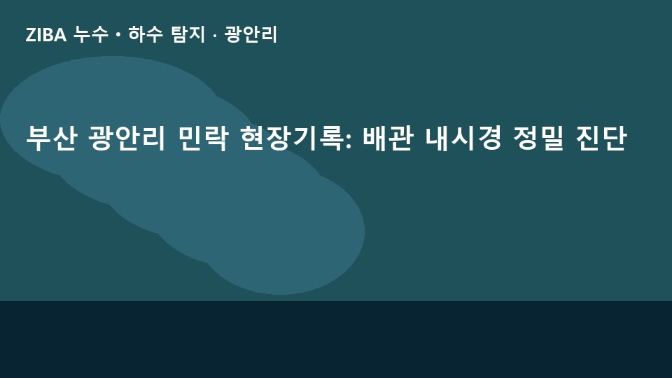 부산 광안리 민락 현장기록: 배관 내시경 정밀 진단