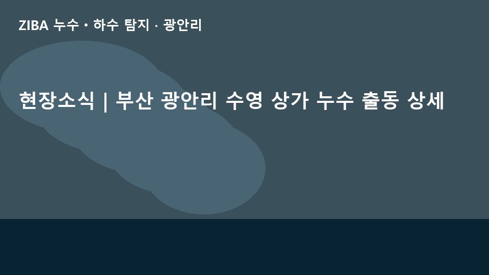 현장소식 | 부산 광안리 수영 상가 누수 출동 상세